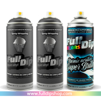 Kit Vinyle Liquide 3 x Sprays Noir Brillant Full Dip